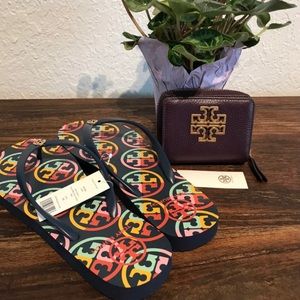 Tory Burch Bundle. Sandals snd wallet